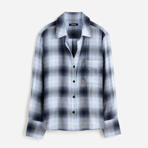 Madewell Blue and Gray Plaid Shirt NWT Size Small Whisper Weight